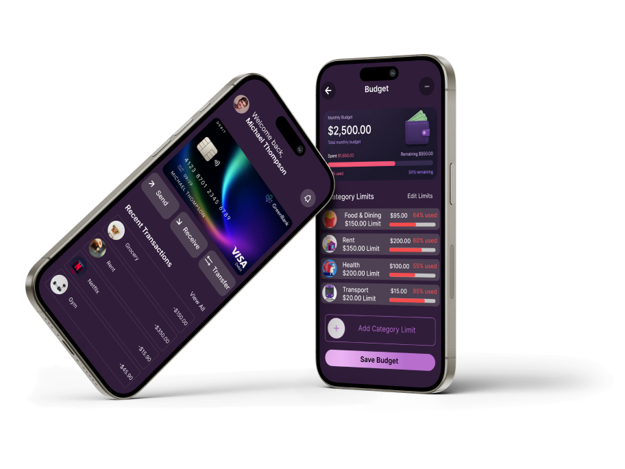 Finance Tracker result screens
